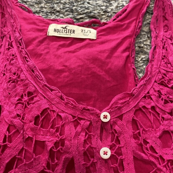 Bright Pink Lace Tank by Hollister - Picture 5 of 5